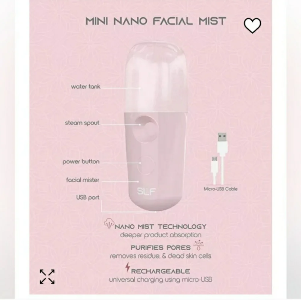 TZUMI SLF Mini Nano Rechargeable Facial Mist Steamer NEW!